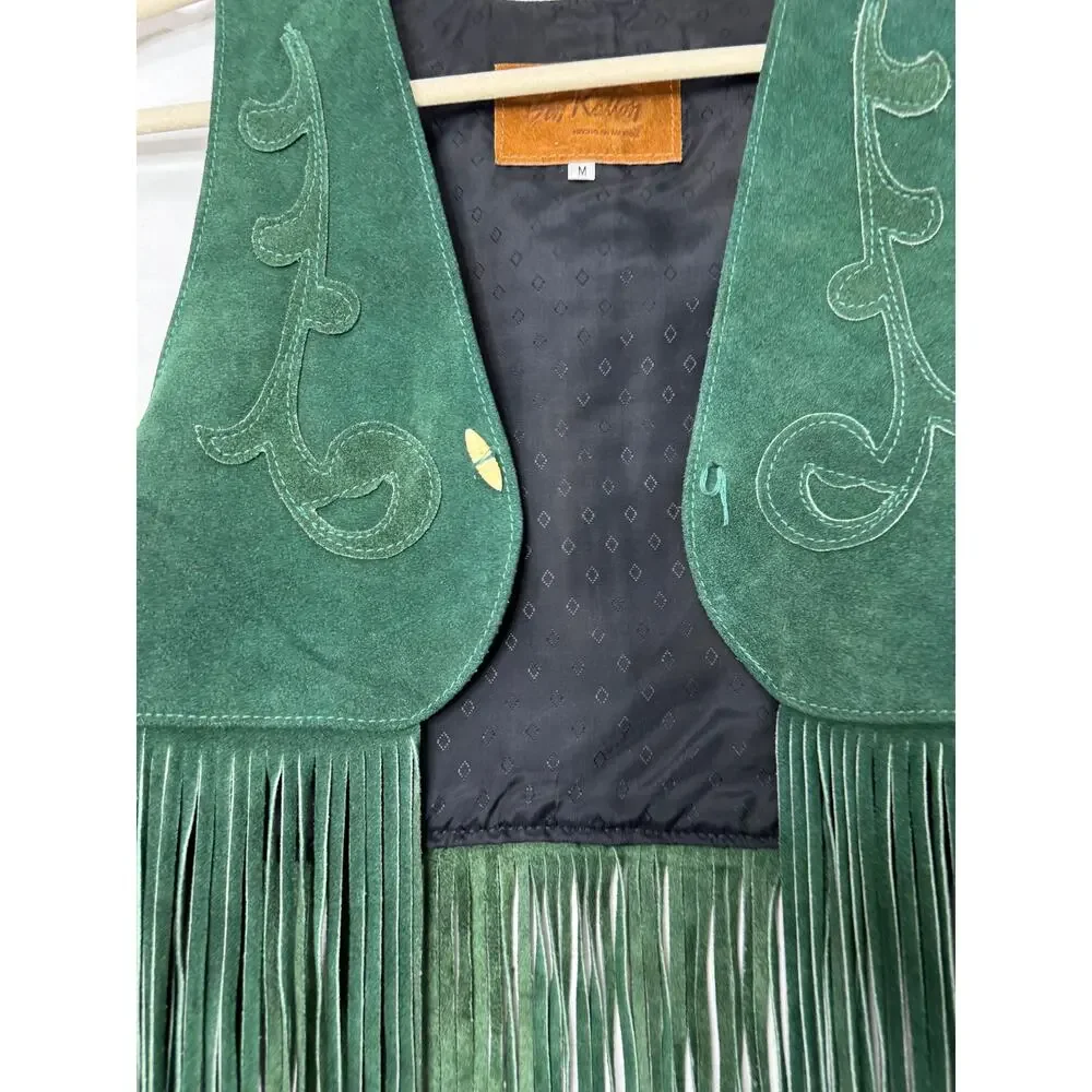 Vintage Lot of 4 Ben Kalton Fringe Leather Shawl Vests Western Rodeo Capelet Mex - Picture 12 of 16